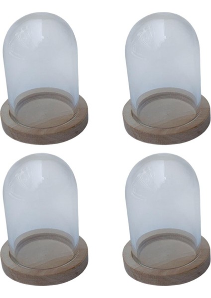 4 Şeffaf Cam Cloche Dome W / Dekor Için I, Sarı (Yurt Dışından) fiyatları