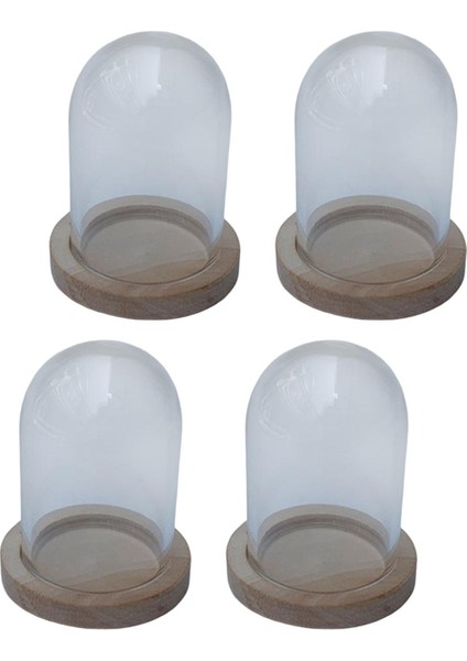 4 Şeffaf Cam Cloche Dome W / Dekor Için I, Sarı (Yurt Dışından) modelleri
