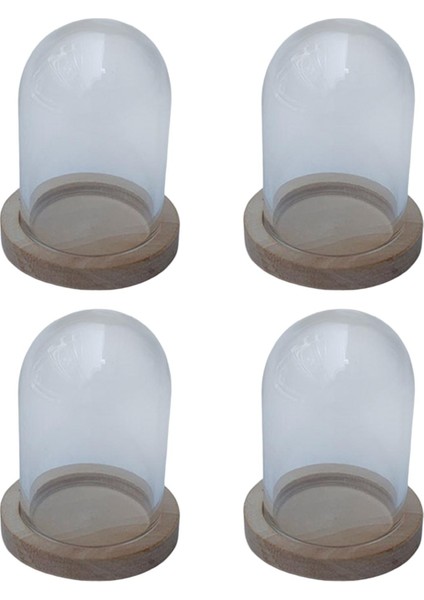 4 Şeffaf Cam Cloche Dome W / Dekor Için I, Sarı (Yurt Dışından) fırsatları