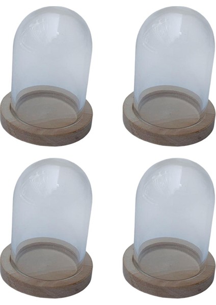 4 Şeffaf Cam Cloche Dome W / Dekor Için I, Sarı (Yurt Dışından) indirimleri