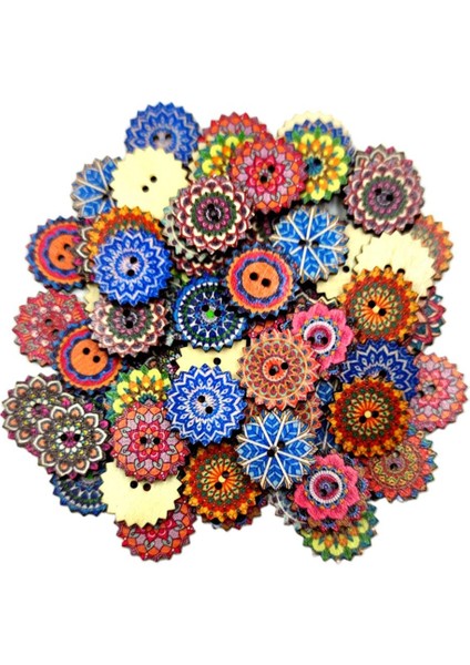 100X Yuvarlak Ahşap Ş Düğ Çanta Giyim Kart Yapımı Dıy I 20/25MM 20MM (Yurt Dışından)