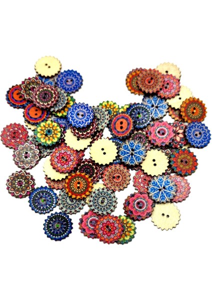 100X Yuvarlak Ahşap Ş Düğ Çanta Giyim Kart Yapımı Dıy I 20/25MM 20MM (Yurt Dışından)