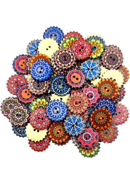 100X Yuvarlak Ahşap Ş Düğ Çanta Giyim Kart Yapımı Dıy I 20/25MM 20MM (Yurt Dışından)