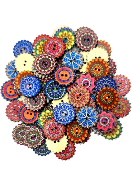 100X Yuvarlak Ahşap Ş Düğ Çanta Giyim Kart Yapımı Dıy I 20/25MM 20MM (Yurt Dışından)