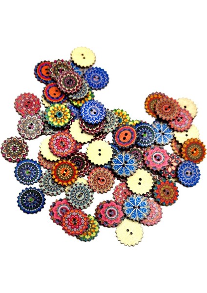 100X Yuvarlak Ahşap Ş Düğ Çanta Giyim Kart Yapımı Dıy I 20/25MM 20MM (Yurt Dışından)