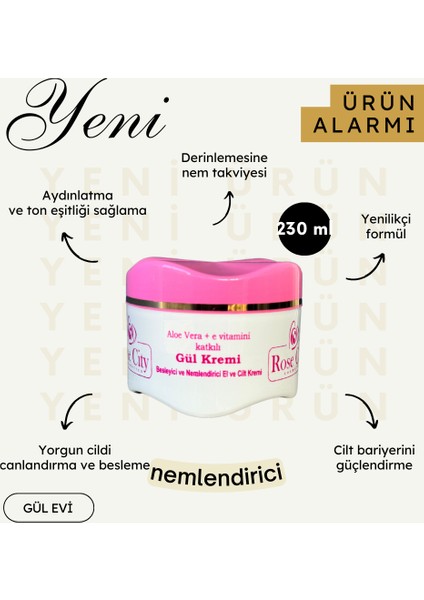 Gül Suyu %100DOĞAL-GÜLKREMİ Aloe Vera+E-Vitaminli