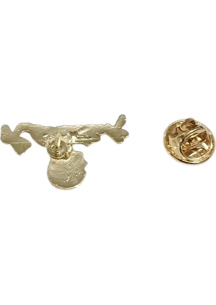 Atatürk Silüet Imza Tasarımlı Gold Renk Metal Yaka Rozeti 1 Adet fırsatları