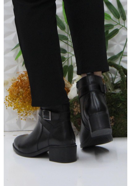 Frida 4203 Siyah Rahat Esnek Sıcak Astar Deri Kadın Bot fırsatları