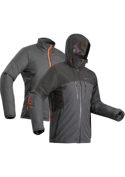 Erkek 3'ü 1 Arada Outdoor Mont -Su Geçirmez, Rüzgar Geçirmez, -10°c'ye Kadar Sıcak Tutan Kışlık Mont