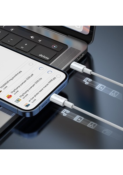 CA-2770 60W USB -C To Usb-C Şarj ve Data Kablosu Beyaz - 1.2 M
