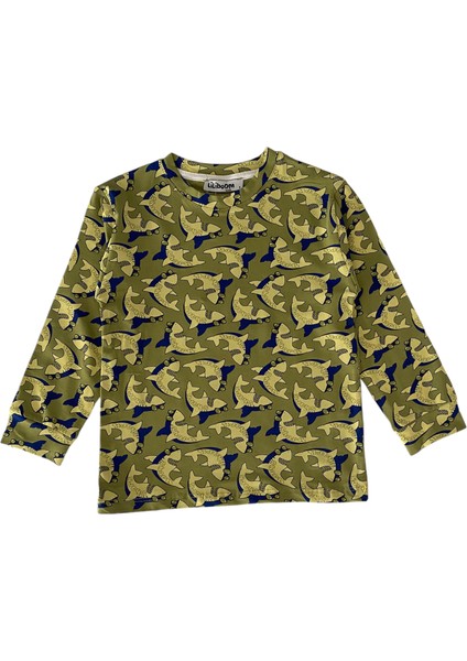 Erkek Çocuk Pamuklu Yeşil Köpek Balığı Desen Pijama Takımı fiyatları