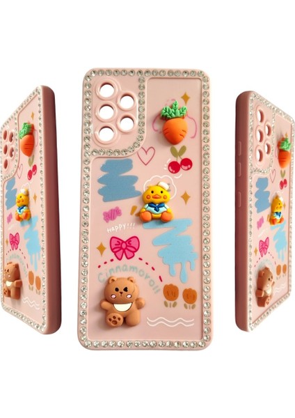 Samsung A32 Emoji Kabartmalı Taşlı Çerçeveli Koruyucu Kılıf fiyatları