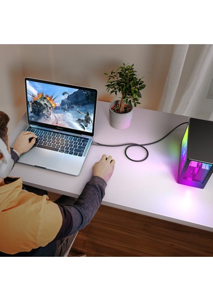 Ca -2990 240 W USB 4.0 Type C To Type C Şarj Kablosu -Siyah 1.2 M