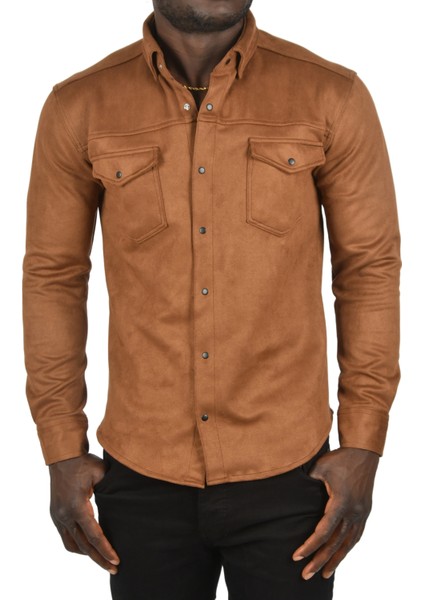 Kırışmayan Süet Kumaş Çıtçıtlı Cepli Slim Fit Mevsimlik Gömlek 2302329 fiyatları