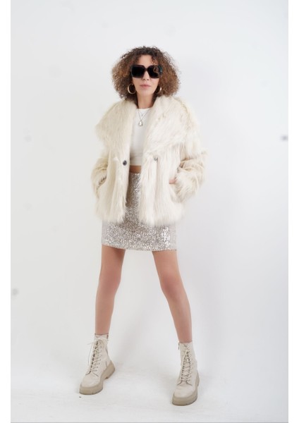 Ekru Suni Kürk Ceket fiyatları