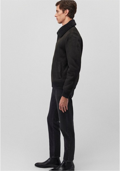Mavi Suni Kürk Detaylı Siyah Suni Süet Ceket 0110450-900 fiyatları