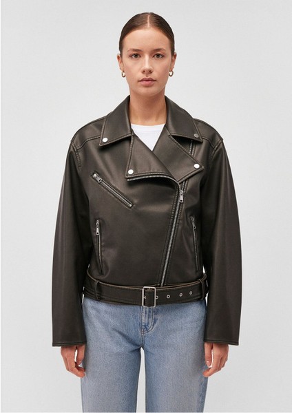 Mavi Kadın Kemerli Siyah Suni Deri Ceket Regular Fit / Normal Kesim 1110433-71591 modelleri