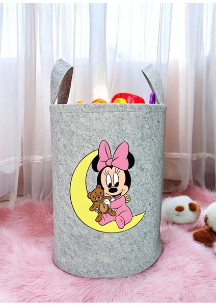 Trend Sizde Unisex Minnie Desenli Bebek Çocuk Odası Düzenleyici Saklama Kutusu Oyuncak Kirli Sepeti 50X40 cm