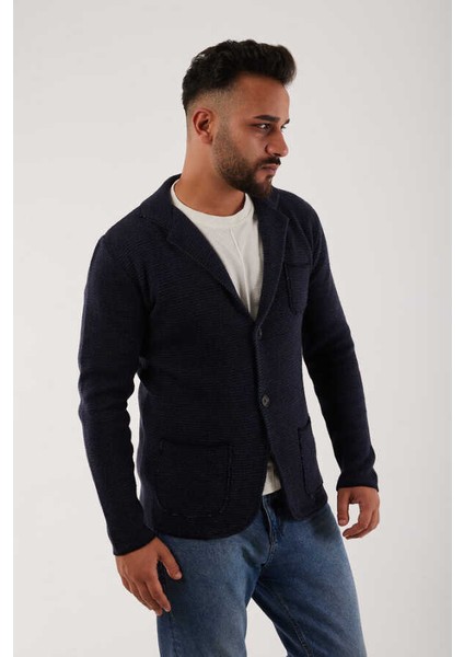 Lacivert Erkek Pamuklu Triko Blazer Ceket fiyatları