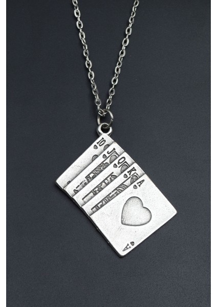 poker- İskambil Gümüş Kaplama Unisex Düz Zincir Kolye kod 777 fiyatları