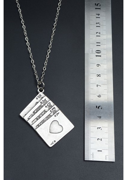 poker- İskambil Gümüş Kaplama Unisex Düz Zincir Kolye kod 777 fırsatları