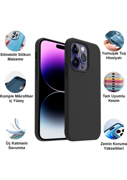 Apple iPhone 14 Pro Max Kılıf Lansman Premium Silinebilir Silikon