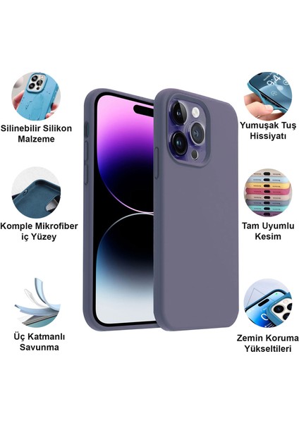 Apple iPhone 14 Pro Max Kılıf Lansman Premium Silinebilir Silikon