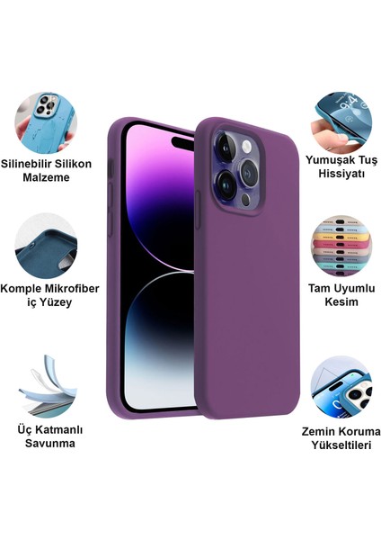 Apple iPhone 14 Pro Max Kılıf Lansman Premium Silinebilir Silikon