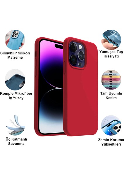 Apple iPhone 14 Pro Max Kılıf Lansman Premium Silinebilir Silikon