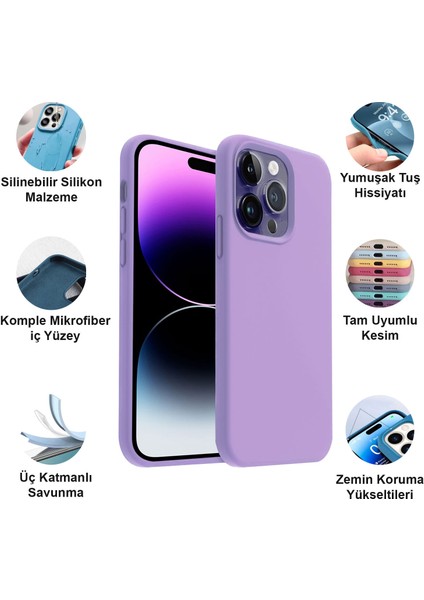 Apple iPhone 14 Pro Max Kılıf Lansman Premium Silinebilir Silikon