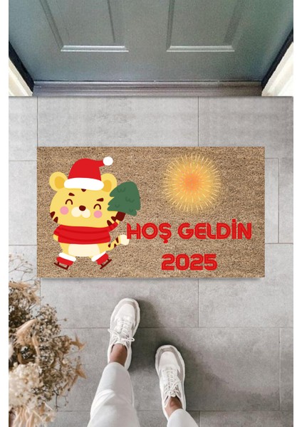 Kapı Önü Paspası Yeni Yıl 2025 Özel Tasarım Model 49