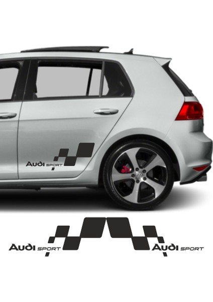Audi A2 Yan Sport Sticker (13*28) (Sağ ve Sol Dahil)