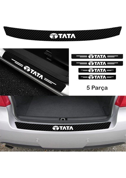 Tata Arka Tampon ve Karbon Kapı Eşiği Sticker (Set)