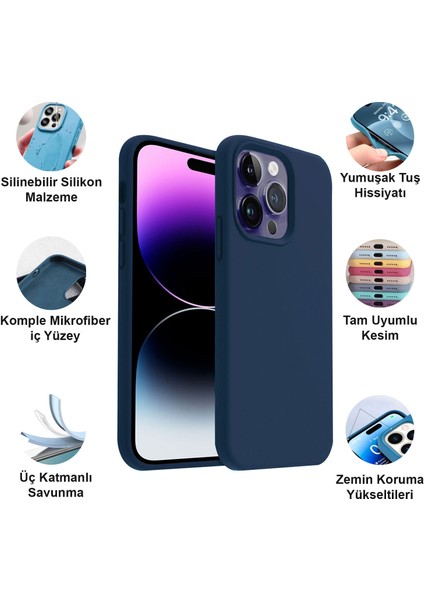 Apple iPhone 14 Pro Max Kılıf Lansman Premium Silinebilir Silikon