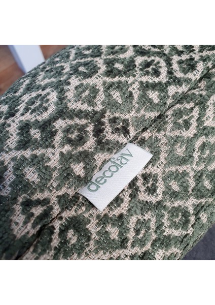 Jakarlı Baklava Desen Kadife Kırlent Kılıfı Koyu Mint Rengi fiyatları