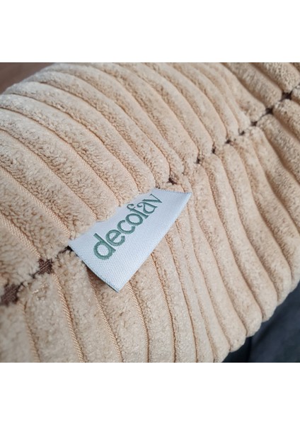 Lüks Şerit Fitilli Kadife Kırlent Kılıfı Sütlü Kahve fiyatları