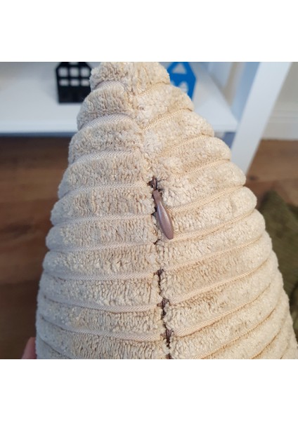 Lüks Şerit Fitilli Kadife Kırlent Kılıfı Sütlü Kahve fırsatları