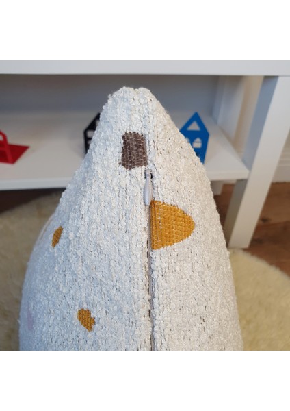 Terrazzo Desenli Lüks Bukle Kırlent Kılıfı Beyaz modelleri
