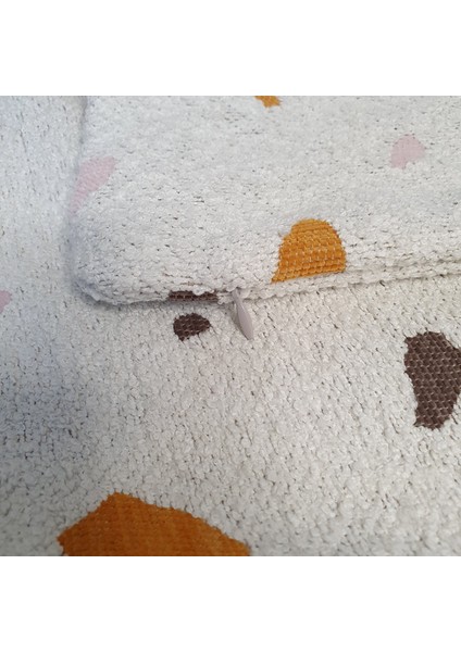 Terrazzo Desenli Lüks Bukle Kırlent Kılıfı Beyaz fırsatları