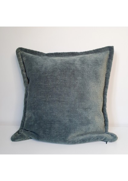 Bukle Kadife Kırlent Kılıfı Spor Dikiş Adaçayı Yeşili