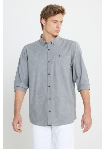 Regular Fit Normal Kesim %100 Pamuk Lacivert Gömlek