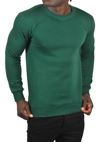 Sıfır Yaka Üç Iplik Kalın Unisex Pamuklu Basic Sweatshirt 2501560 indirimleri