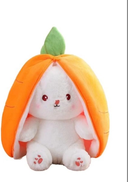 Sevgiliye Özel Hediye Çilek Tavşan Özel Tasarım- Peluş Tavşan Oyuncak 35 cm