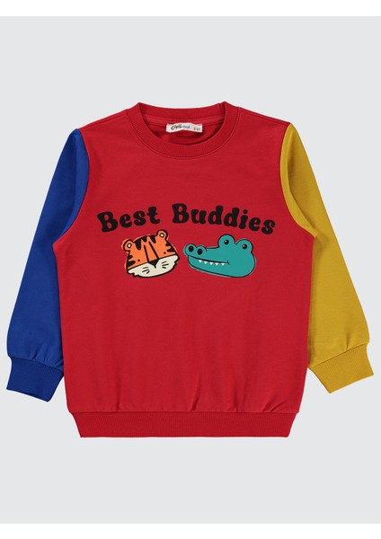 Erkek Çocuk Sweatshirt 2-5 Yaş Kımızı