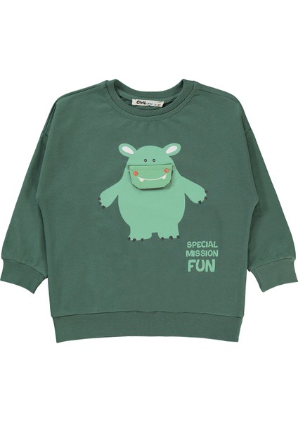 Erkek Çocuk Sweatshirt 2-5 Yaş Soft Haki