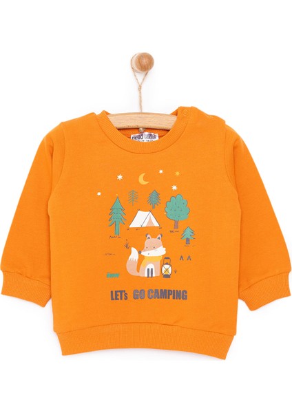 HelloBaby Basic Az Şardonlu Kamp Temalı Sweatshirt Erkek Bebek