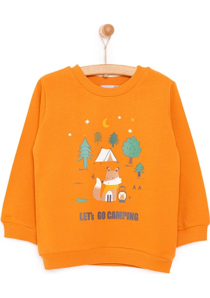 HelloBaby Basic Az Şardonlu Kamp Temalı Sweatshirt Erkek Bebek