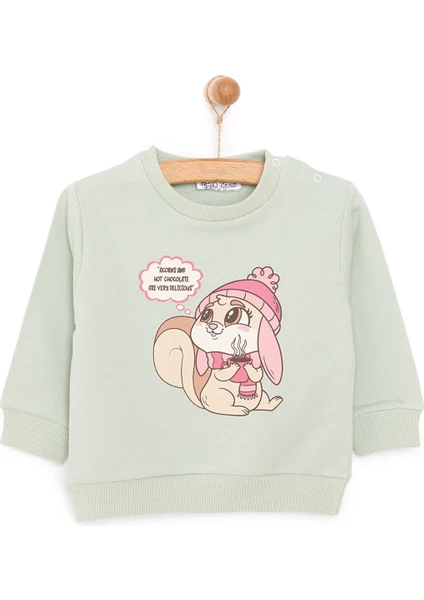 HelloBaby Basic Az Şardonlu Sincap Desenli Sweatshirt Kız Bebek