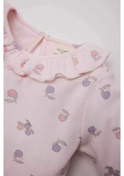 Kız Bebek Pijama Takımı Meyve Desenli Uzun Kollu Üst Uzun Alt D8651A524WN