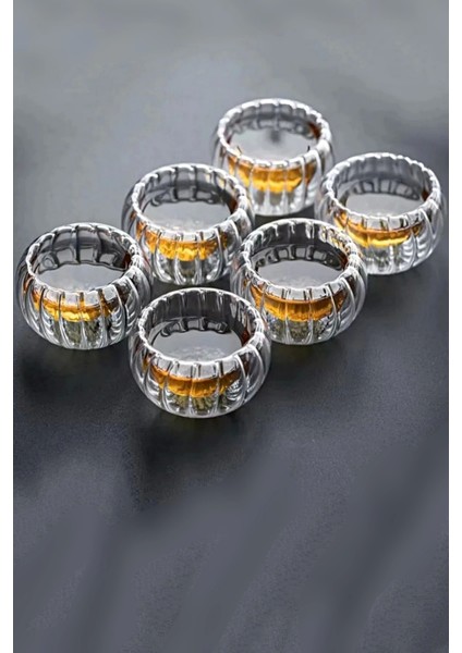 6 Adet Çift Cidarlı Mini Kase Seti Lokumluk Drajelik Şekerlik Çerezlik Sosluk Reçellik Cam Kaseler fiyatları